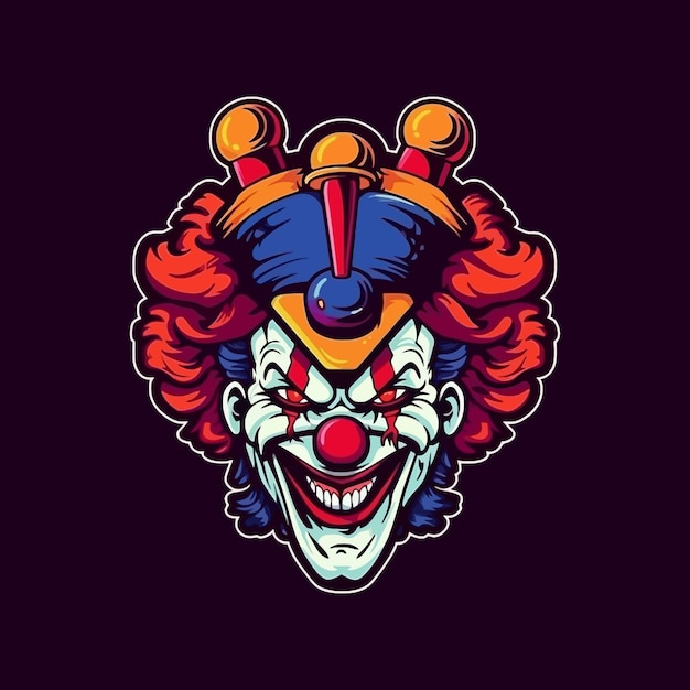 Vector esport style logo design clown vector illustration