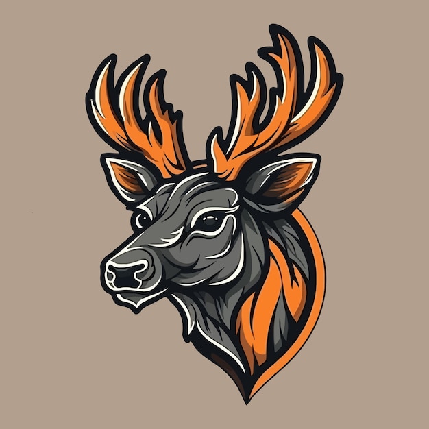 Esport style logo design deer vector illustration