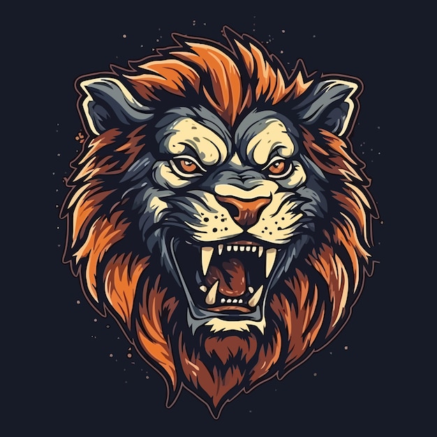 Esport style logo design lion vector illustration