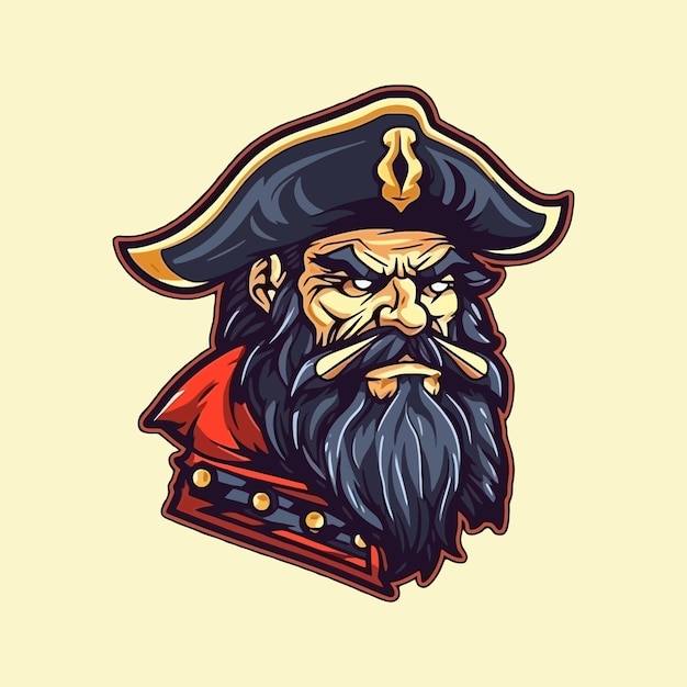 Illustrazione vettoriale dei pirati con logo in stile esport