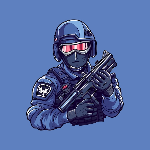 Vector esport style logo design police vector illustration