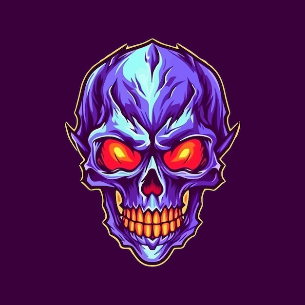 Esport style logo design skull vector illustration