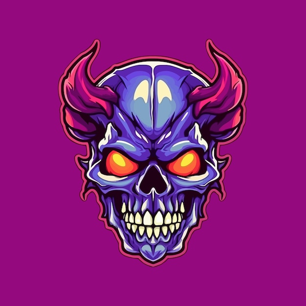 Esport style logo design skull vector illustration