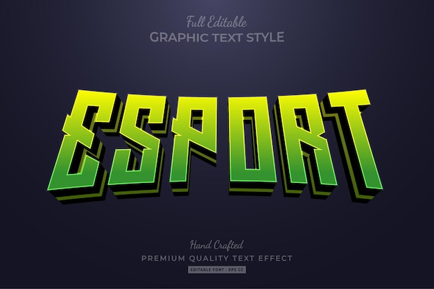 Esport Team Green bewerkbare teksteffect lettertypestijl