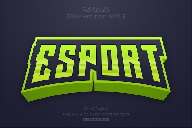 Esport team lime green editable text effect font style