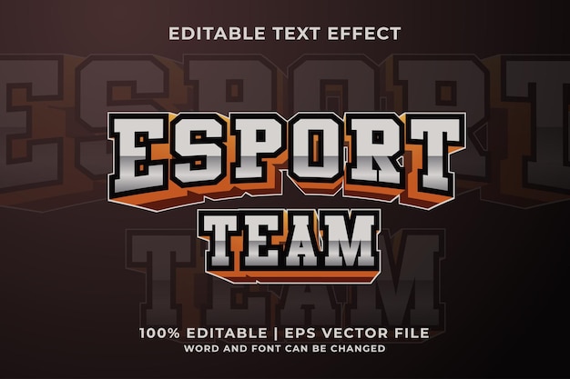 Vector esport team logo text effect premium vector