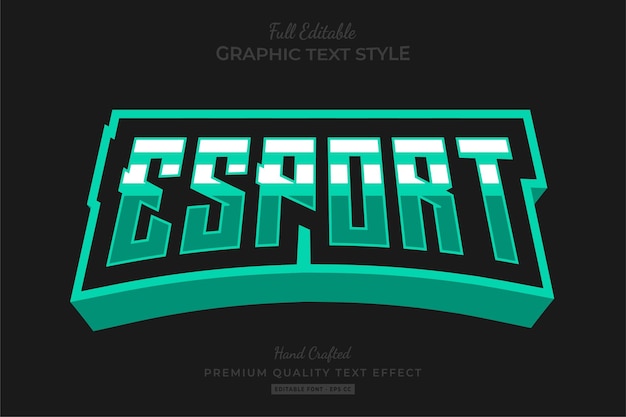 Vector esport team stripped editable text effect font style