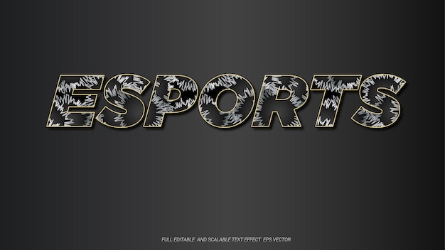 Esports 텍스트 효과 편집 가능한 게이머 및 네온 텍스트 스타일