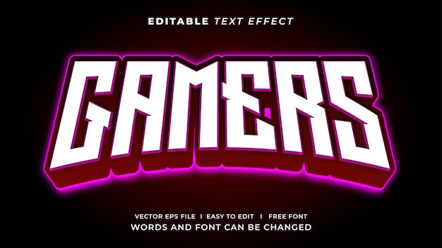 Esport text effect editable gamer and neon text style