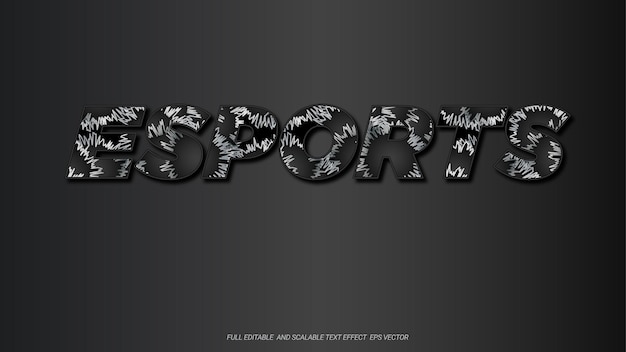 Vector esport text effect editable gamer and neon text style