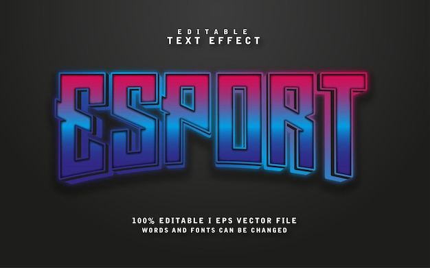 Esport text effect free vector