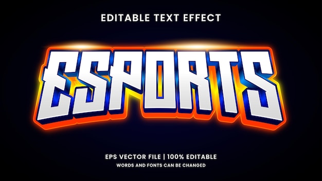 Vector esport text effect gaming style