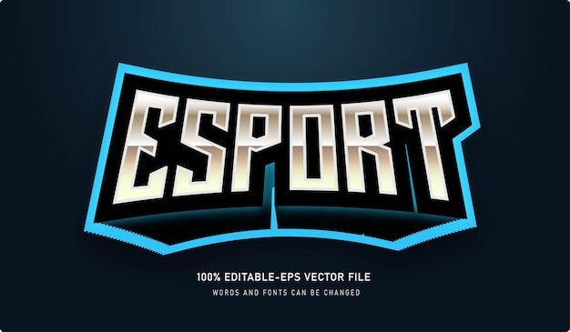 Vector esport text effect with editable font