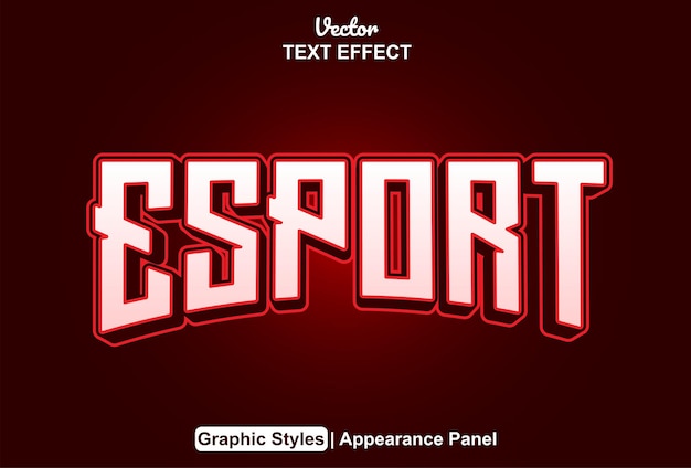 Esport text effect with graphic style and editable