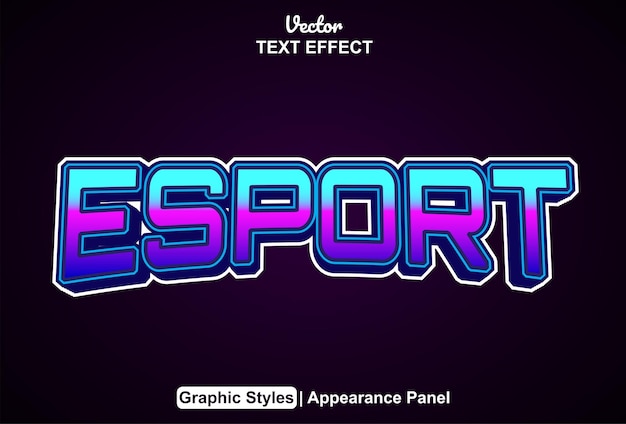 Esport text effect with graphic style and editable