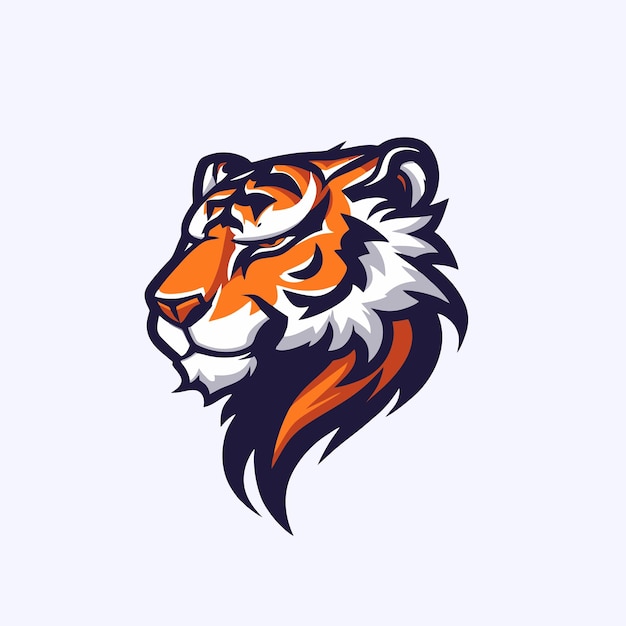 Маскот с головой тигра Вектор иллюстрации логотипа икона Фон