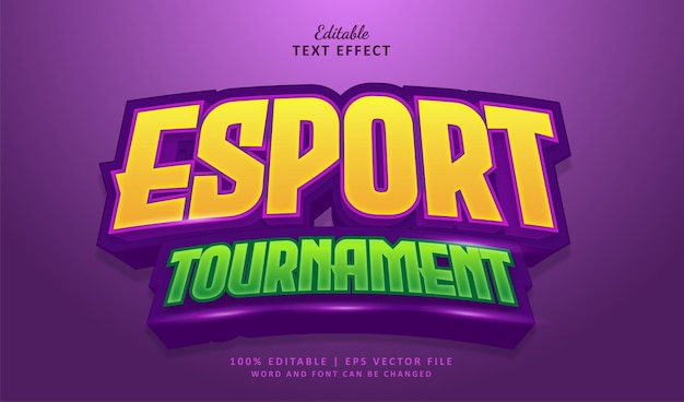 Esport Tournament редактируемый текстовый эффект в стиле киберспорта