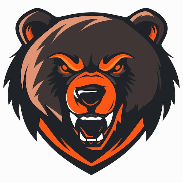 Vector esport vector bear logo on white background