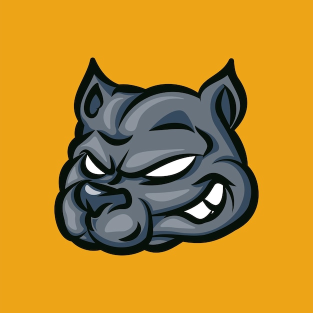Vector esports bulldog mascotte logo ontwerp