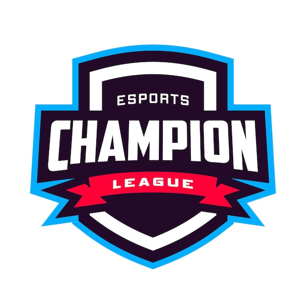 Vettore logo del distintivo della lega del campione di esports