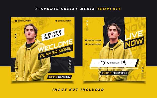 Esports gaming live match social media post design template