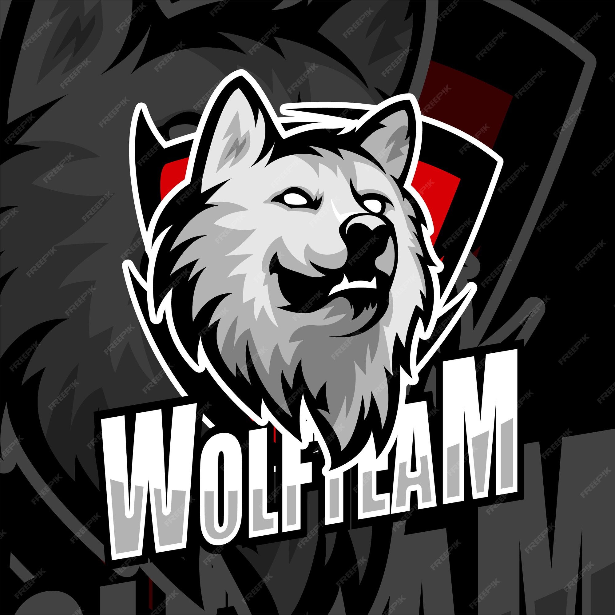 Premium Vector | Esports gaming logo badge wolf team