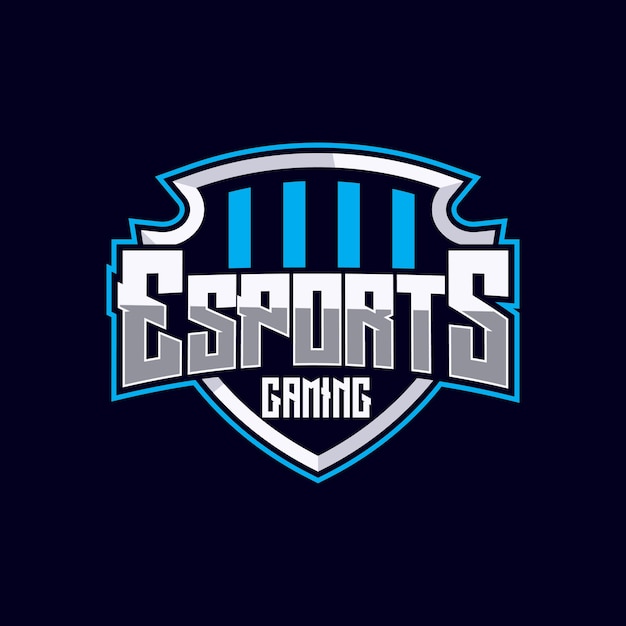 esports gaming-logo met een schildvectorsjabloon