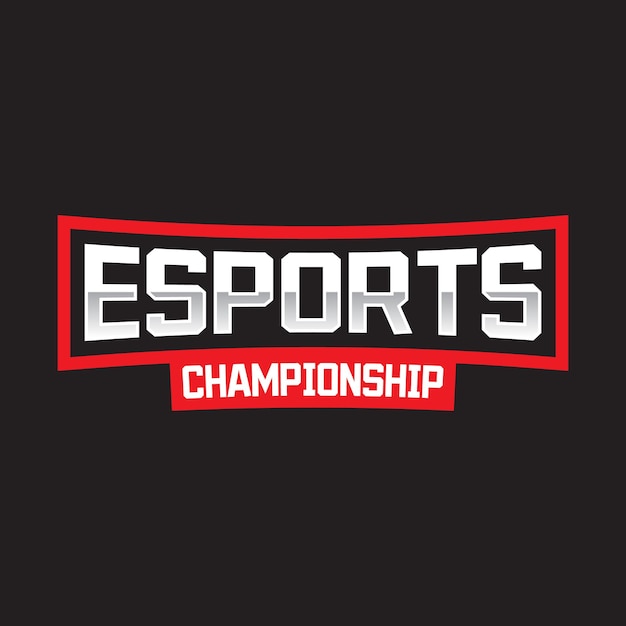 Vector esports kampioenschap en sport tekst logo gaming logo bewerkbaar vector bewerkbaar woord