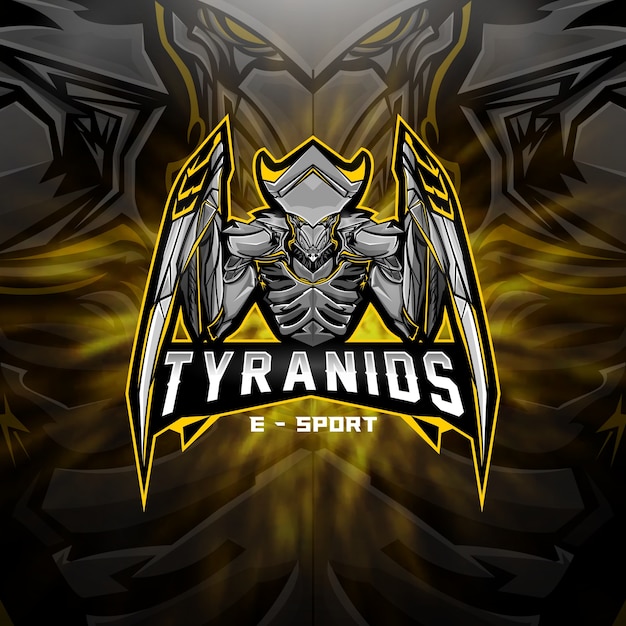 Vettore esports logo alien tyranids team