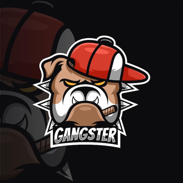 esports-logo coole en unieke gangsterhond