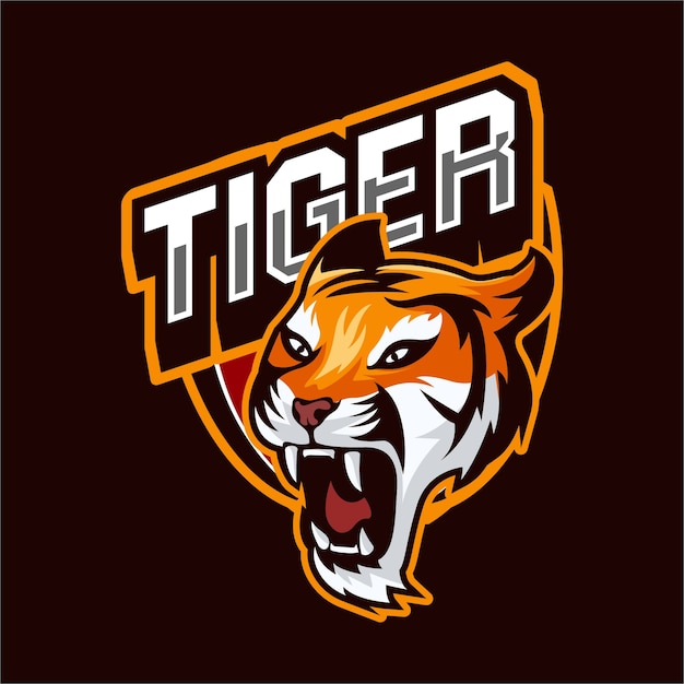 Vettore esports logo gaming animali tigre