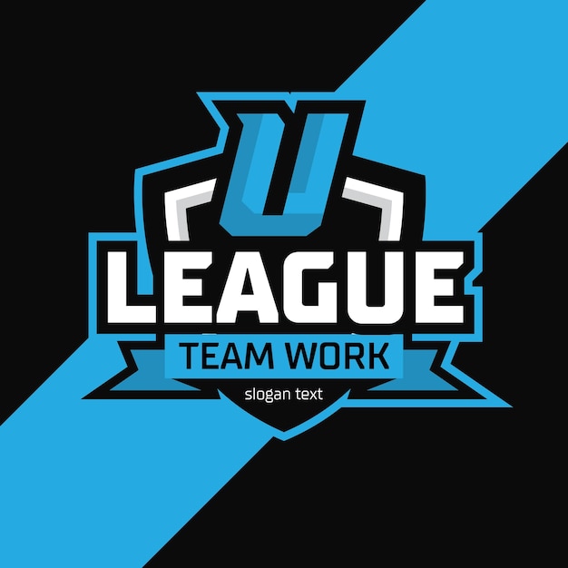 Logo esports lettera u modello di design iniziali logo giocatore illustrazione iniziali logo lavoro di squadra