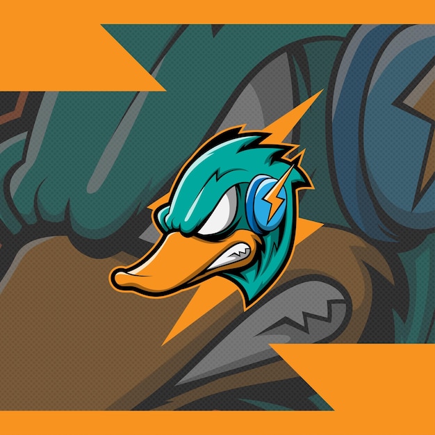 Vector esports mascot logo team duck flash squad