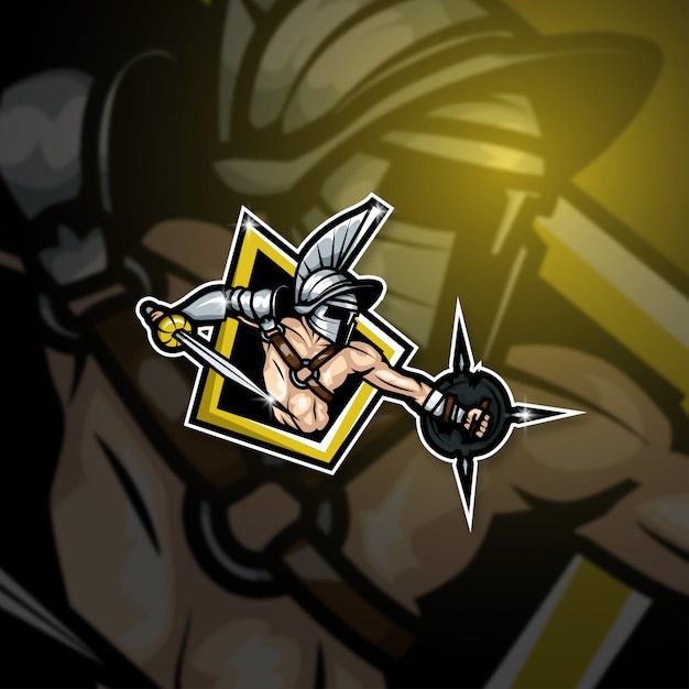 Esports mascot logo team gladiator squad