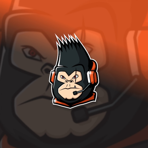 Esports mascot logoチームリーダーkong squad