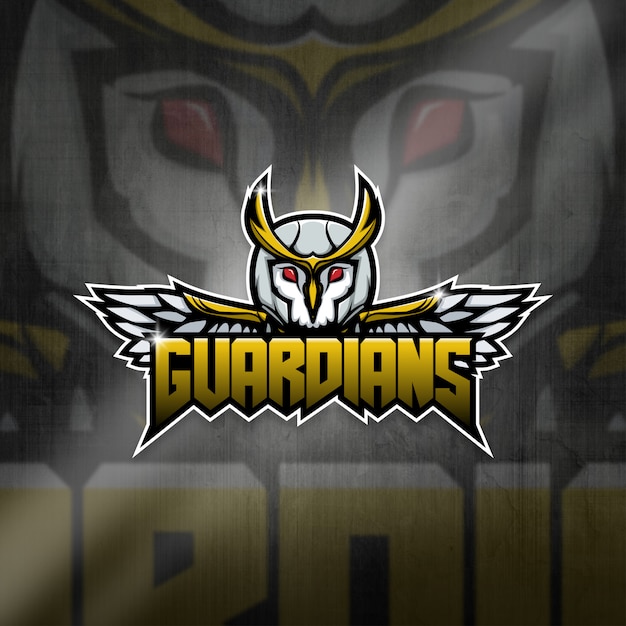 Vector esports mascot logo team owl guardians squad