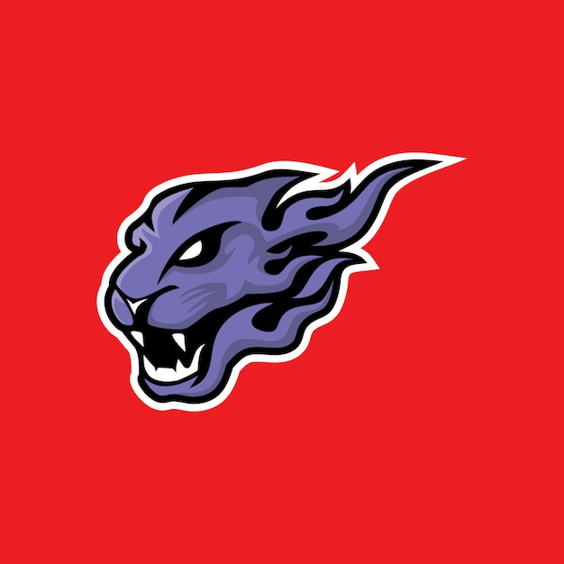 Vettore logo mascot testa panther esports