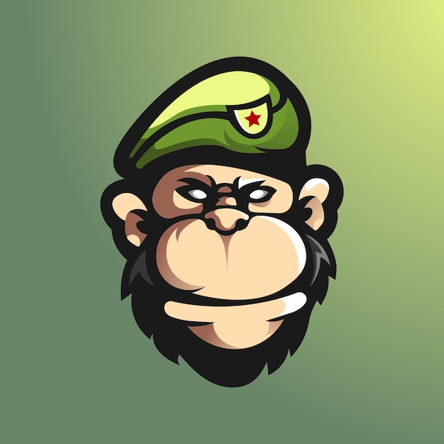 Esports team logo template with monkey   illustration