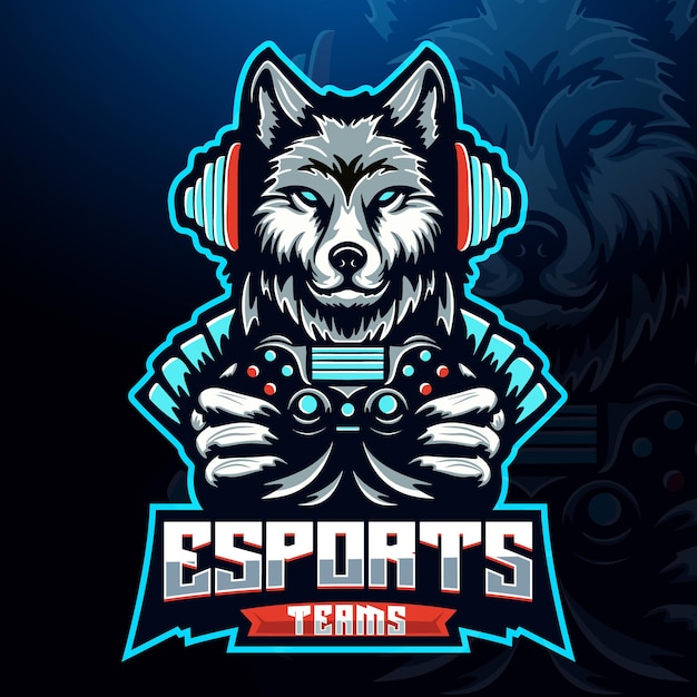 Логотип игрового талисмана eSports Wolf