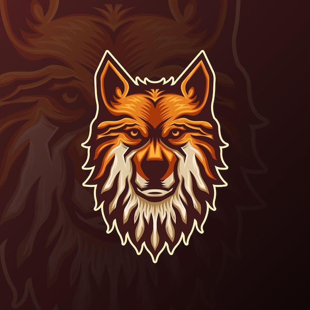 Esports wolf mascot team logo