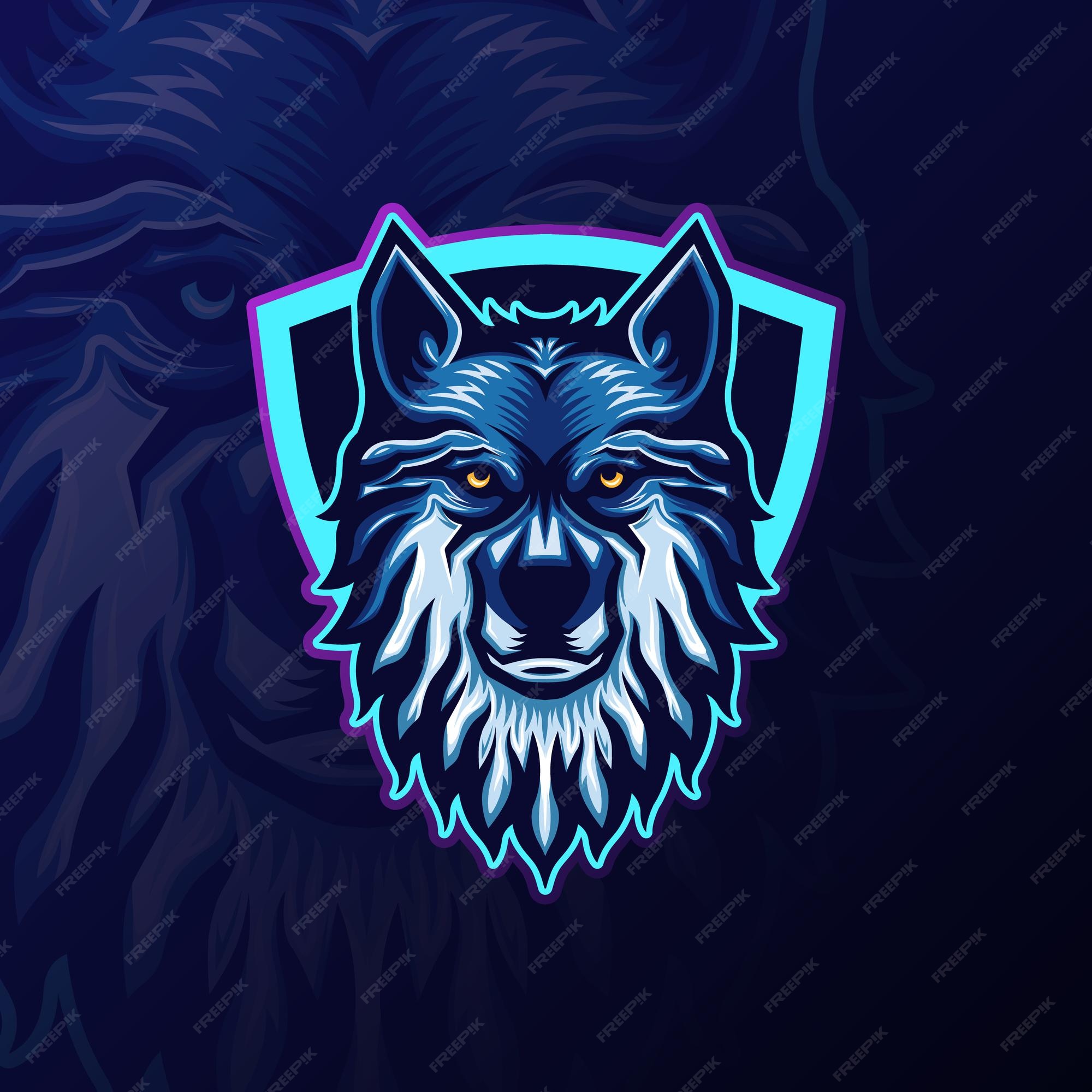 Premium Vector | Esports wolf mascot team logo
