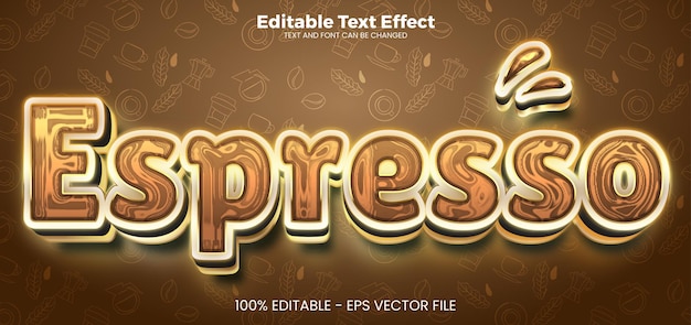 Espresso Editable text effect 3d text effect template