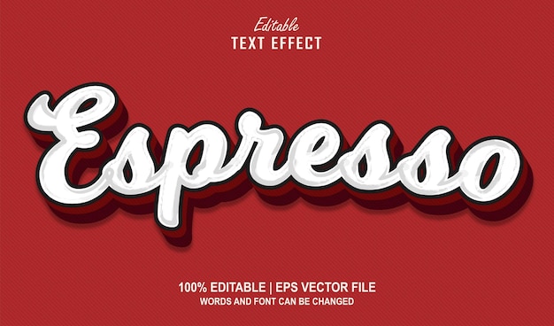 Vector espresso editable text effect style