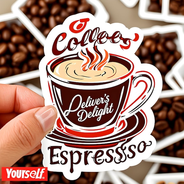 Vector espresso euphoria a coffee lovers dream sticker design