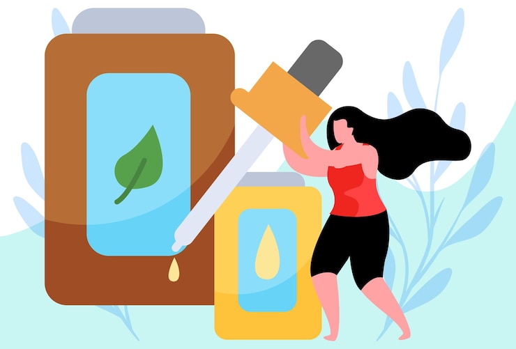 Vector essential oil concept illustration stylish and beautiful