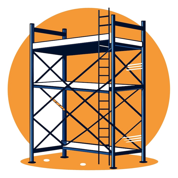 Vector essential scaffolding solutions for construction worksites