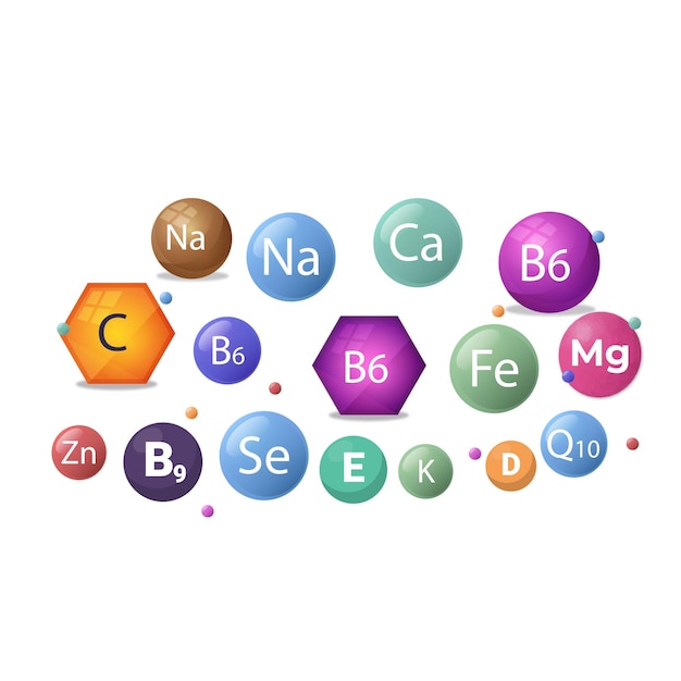 essential vitamins and minerals multi vitamin complex poster with different color glossy vitamin a