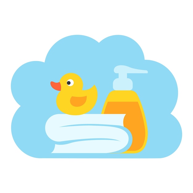 Vector essentials for baby bathing vector design element