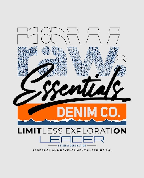 Essentials denim typografie kleding ontwerp slogan Abstract ontwerp vector print illustratie