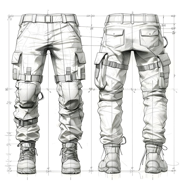 Vector essentials of style de kunst van het nut en denim broek tactical broek cargo broek